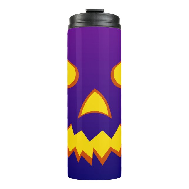 Halloween Grinning Face Kürbislaterne Pumpkin Thermosbecher (Vorderseite)