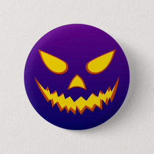 Halloween grinsendes Gesicht Jack o Lantern Kürbis Button