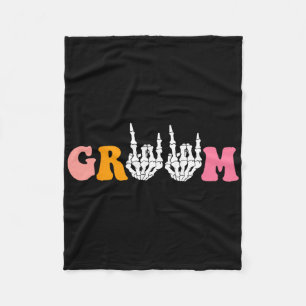 Halloween Groom Bride Skeleton Hand Wedding Bachel Fleecedecke