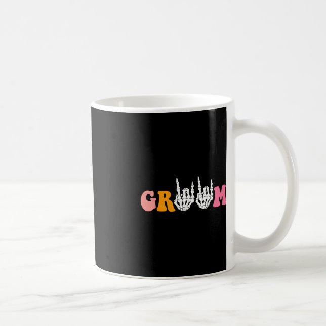 Halloween Groom Bride Skeleton Hand Wedding Bachel Kaffeetasse (Rechts)
