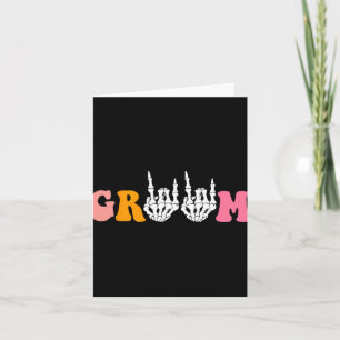 Halloween Groom Bride Skeleton Hand Wedding Bachel Karte