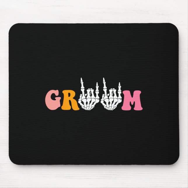 Halloween Groom Bride Skeleton Hand Wedding Bachel Mousepad (Vorne)