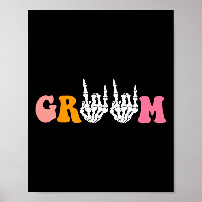 Halloween Groom Bride Skeleton Hand Wedding Bachel Poster (Vorne)