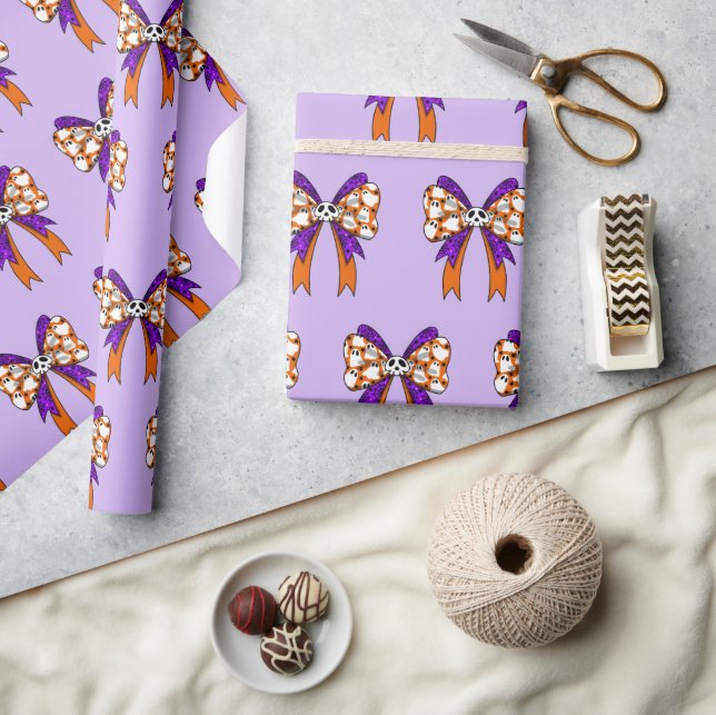  Halloween Groovy boo ghost and skull Geschenkpapier (Kunsthandwerk)