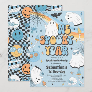 Halloween Groovy Niedlich Ghost 1. Geburtstag Part Einladung