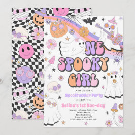 Halloween Groovy Niedlich Ghost 1. Geburtstag Part Einladung