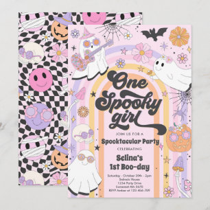 Halloween Groovy Niedlich Ghost 1. Geburtstag Part Einladung
