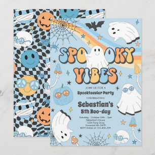 Halloween Groovy Niedlich Ghost Spooky Vibes Gebur Einladung