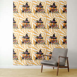 Halloween Groovy Retro Wandteppich
