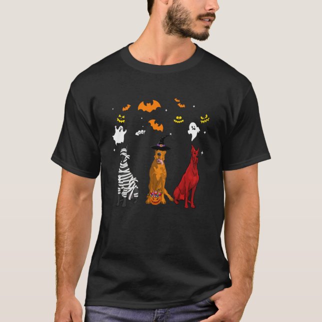 Halloween große Dogs Mummy Hexe Demon Costu T-Shirt (Vorderseite)