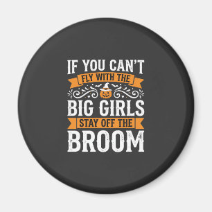 Halloween große Mädchen Besen Hexe Design_1 Magnet