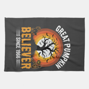 Halloween Großer Kürbis Anhänger Retro Skelett Geschirrtuch