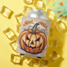 Halloween: Großer Kürbis -  Dosenkühler