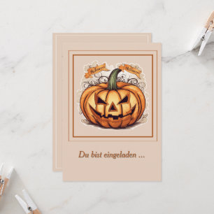 Halloween: Großer Kürbis - Einladung