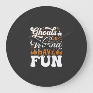 Halloween-Grüfte wollen nur Spaß haben Design_1 Große Wanduhr