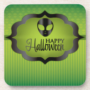 Halloween-grüne Alien Untersetzer