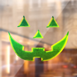 Halloween-grüne Kürbislaterne beängstigend Fensteraufkleber