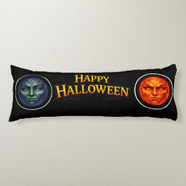 Halloween grüne und orange Mond Gesichter Gothic F Seitenschläferkissen