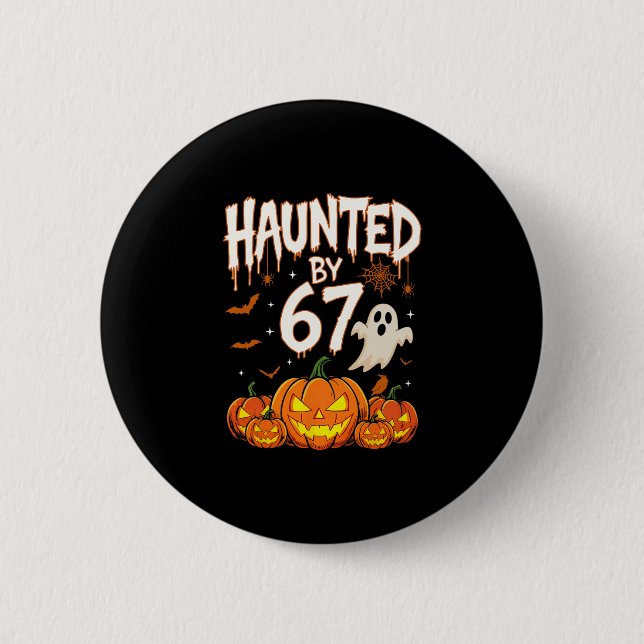 Halloween Grusel 67 Six Seven Meme 1 (7)  Button (Vorderseite)