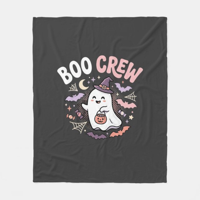Halloween Grusel Crew Geist Fleecedecke (Vorderseite)