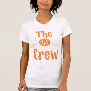 Halloween Grusel-Crew-Geist-Kürbis-Katzen-Design T-Shirt