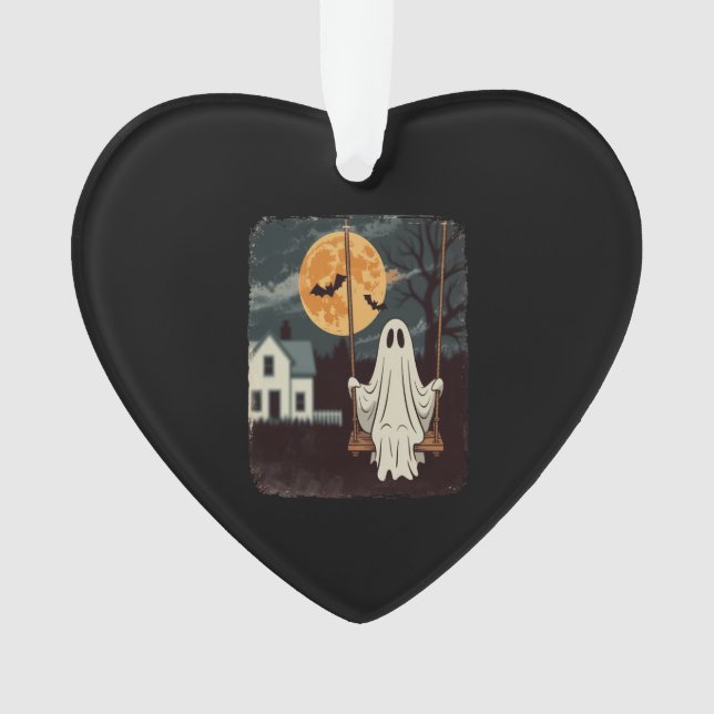 Halloween Grusel-Geister-Schaukel Ornament (Vorderseite)