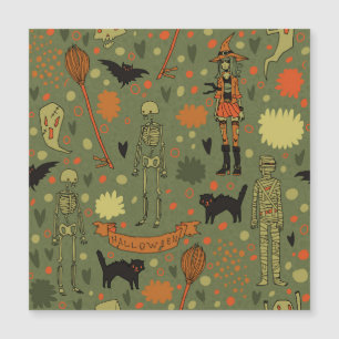 Halloween Grusel: Gruseliger Vintage-Mix Magnetkarte
