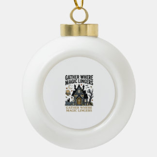 Halloween Grusel-Hütte Zusammenkunft Keramik Kugel-Ornament