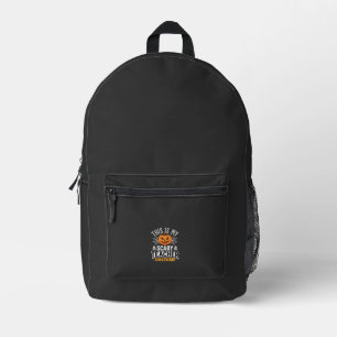 Halloween-Grusel-Lehrer-Kostüm-Kürbis-Design Bedruckter Rucksack