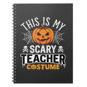 Halloween-Grusel-Lehrer-Kostüm-Kürbis-Design Notizblock