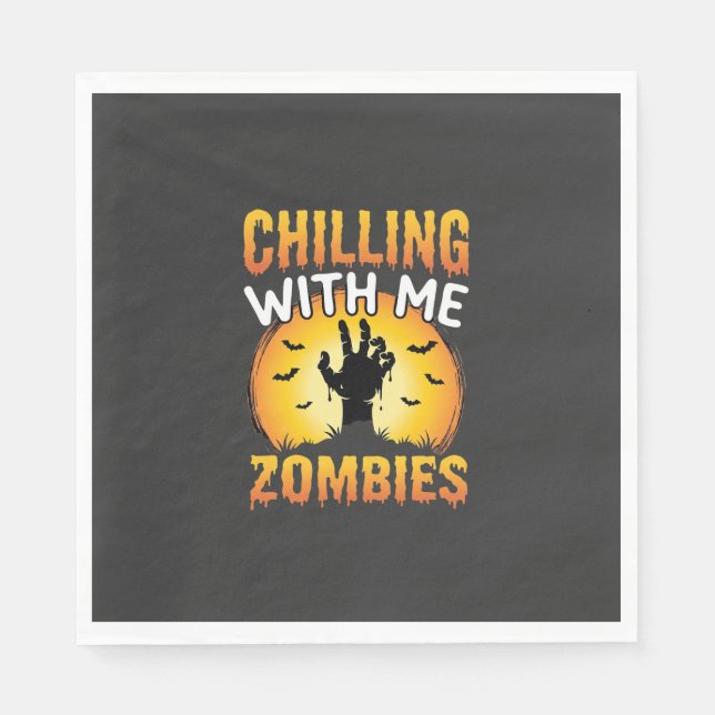 Halloween Grusel Mit Mir Zombies Grafik Serviette (Vorderseite)