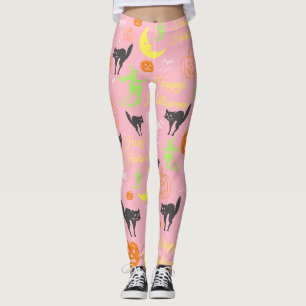 Halloween Grusel-Muster Modern Pink Leggings