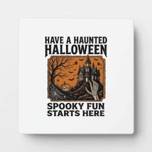 Halloween Grusel-Shirt Spukig Vintage-Party-Design Fotoplatte