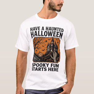 Halloween Grusel-Shirt Spukig Vintage-Party-Design T-Shirt