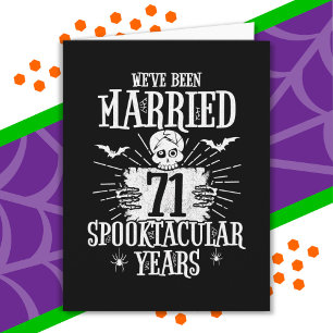 Halloween Grusel-Spektakel 71. Hochzeitstag Karte