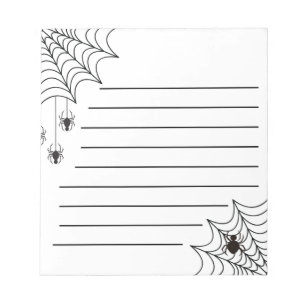 Halloween Grusel-Spinnennetz Liniiertes Papier Not Notizblock