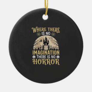 Halloween-Grusele-Zitat Verlassenes Schloss Vorste Keramik Ornament