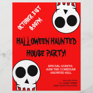Halloween Gruselhaus-Party-Ankündigungsflyer Flyer