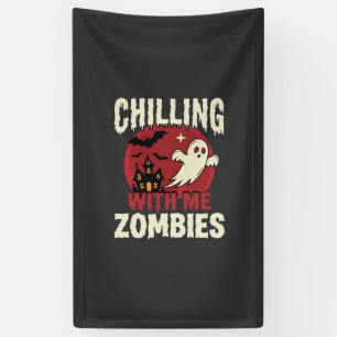 Halloween Gruselig Mit Mir Zombies Geist Design Banner