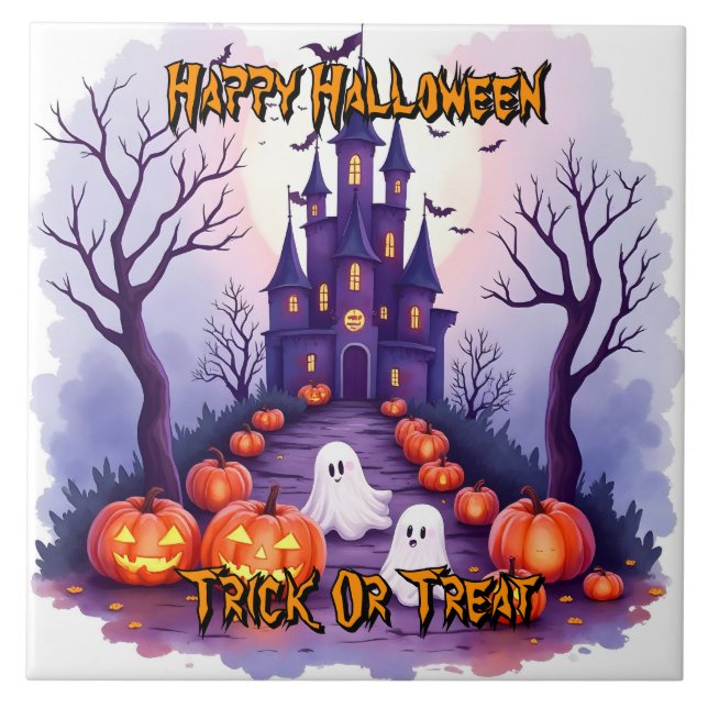 Halloween Gruselig Süße Beliebte Kollektion Fliese (Vorderseite)
