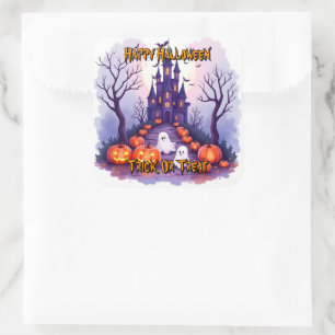 Halloween Gruselig Süße Beliebte Sammlung Quadratischer Aufkleber