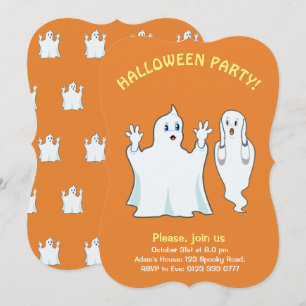 Halloween Gruselige Geister-Einladung Einladung