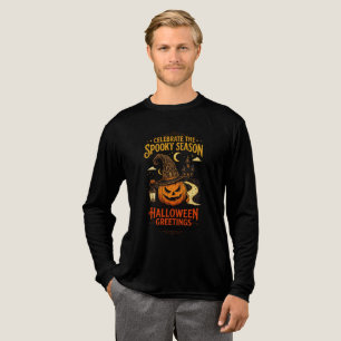 Halloween Gruselige Jahreszeit Kürbis Hexe Vintage Tri-Blend Shirt