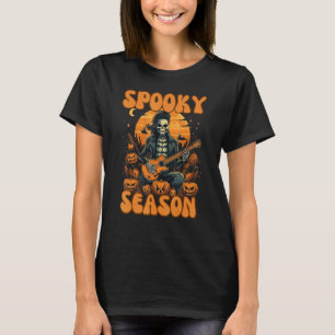 Halloween Gruselige Jahreszeit Skelett Gitarre Spi T-Shirt