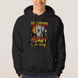 Halloween Gruselige Katzenlady Sensenmann Mond Mag Hoodie