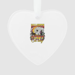 Halloween Gruselige Katzenlady Sensenmann Mond Mag Ornament