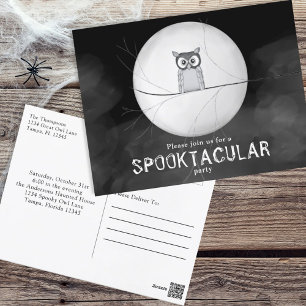 Halloween Gruselige Schreckliche Eule Whimsical Pa Postkarte