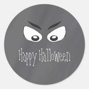Halloween Gruselige Schwarz-Weiß-Schreckliche Auge Runder Aufkleber