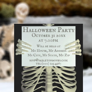 Halloween Gruselige Skelett-Party-Einladung Einladung