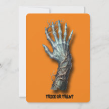 Halloween Gruselige Spuk Zombie Hand Einladung